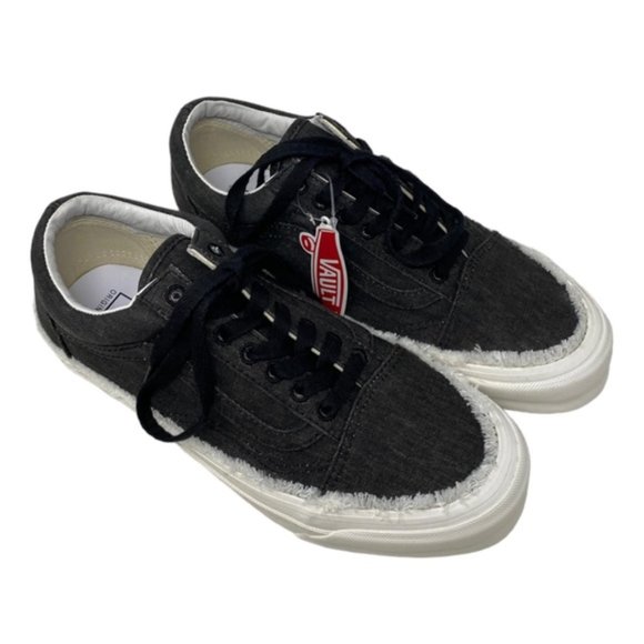 VANS Vault OG Old Skool LX Women's Shoes Canvas Raw Edge Black Skate VN0A5FBEBLK - Picture 3 of 9